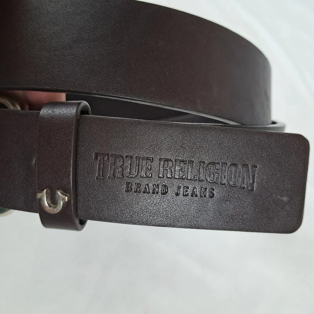 True Religion Classic Dark Brown Casual Belt Size 36